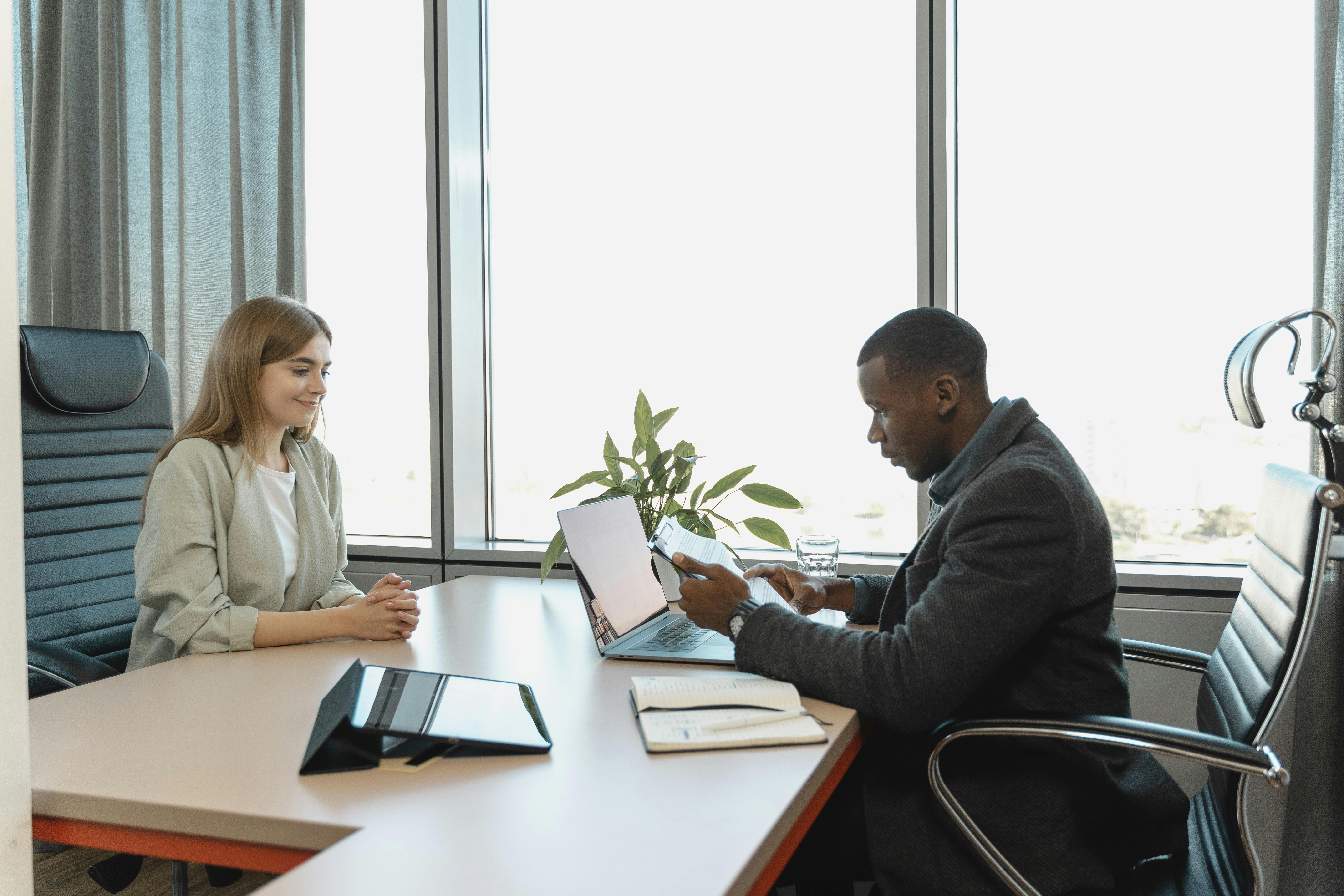 Landlord meeting with a financial advisor